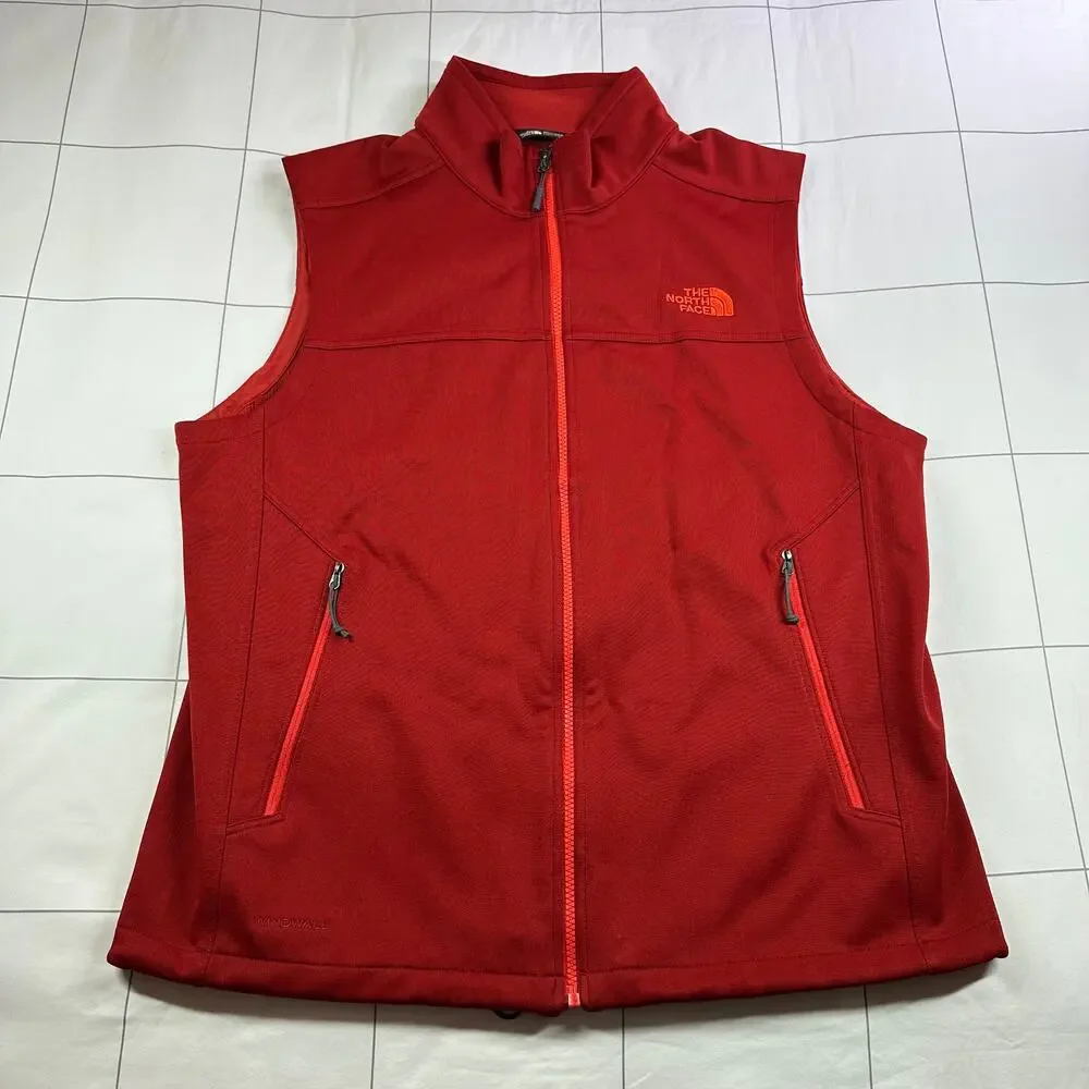 The North Face Vest Mens Large Red Apex Canyonwall Windwall Full Zip Hiking Trek